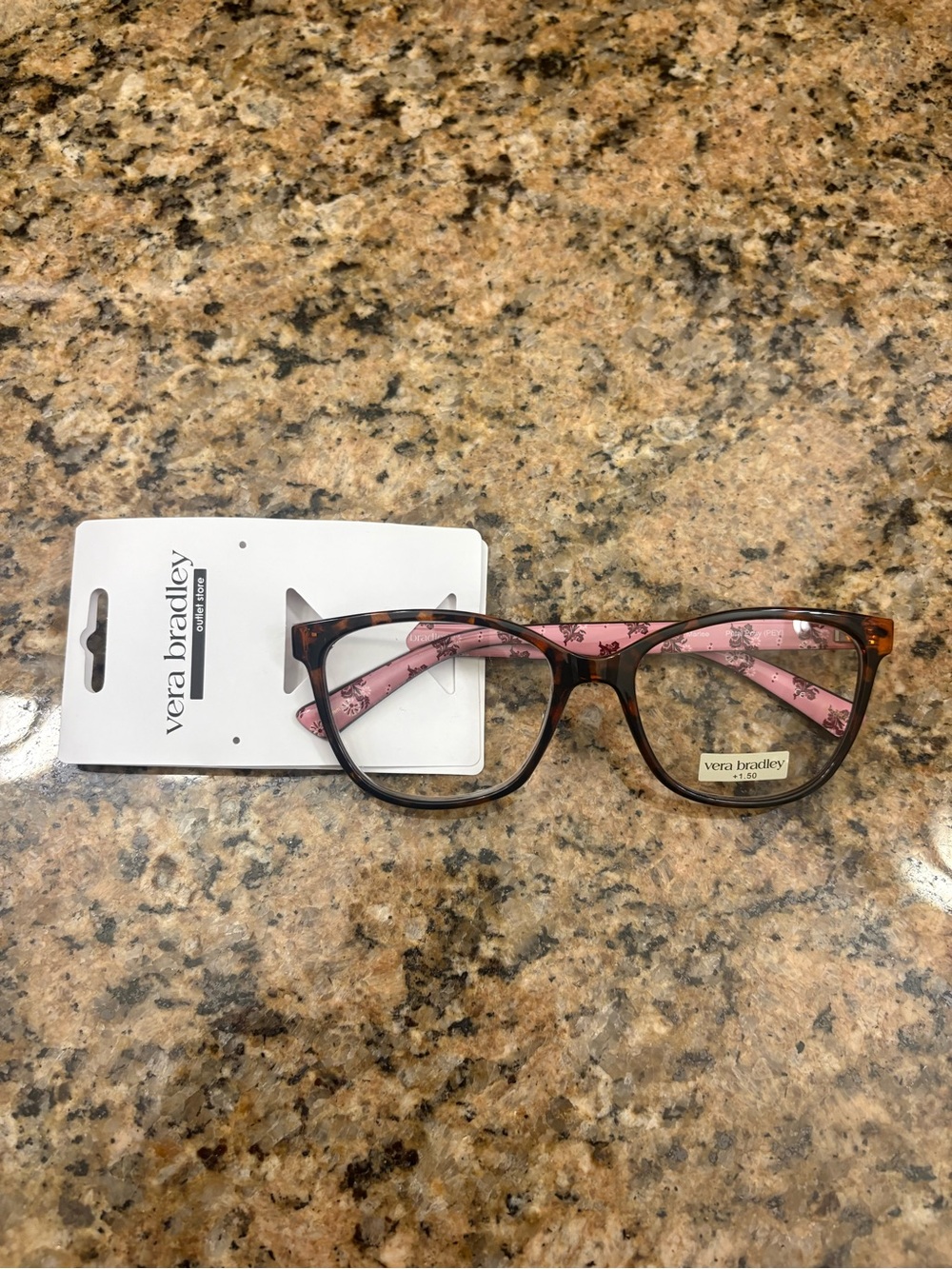 New with tag - Vera Bradley Marlee Readers tortoise shell. Add Power: +1.50